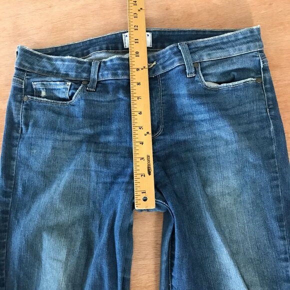 Paige Verdugo Ankle Jeans Women 32 Blue Destructed Mid Rise Distressed Preppy - Picture 8 of 13